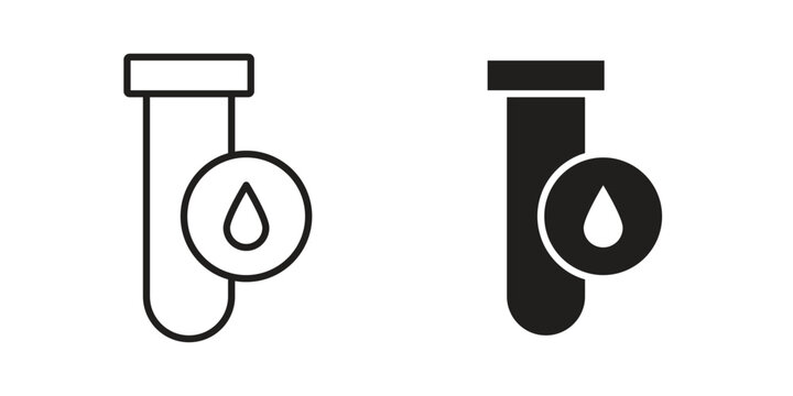 Blood test icon with black color and editable vector