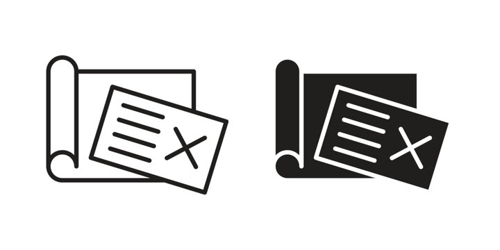 Bounced check icon with black color and editable vector