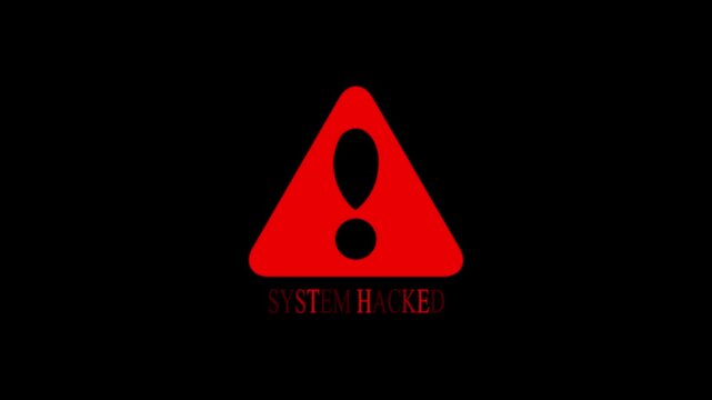 danger warning sign with alert symbol animation on background safety risk caution icon motion design 4k