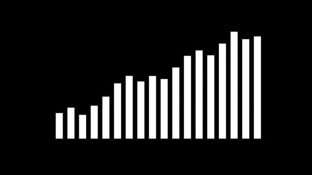 Rising Bar Graph Animation Business Growth Chart Upward Trend Green Screen 4K