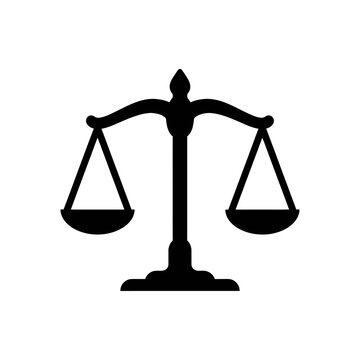 Judicial scales of justice icon vector design, law balance symbol illustration.