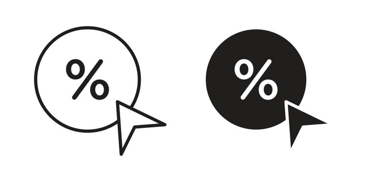 Click through rate icon with black color and editable vector