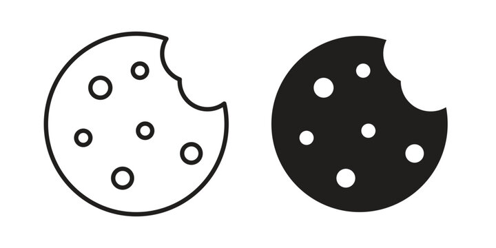 Cookie icon with black color and editable vector