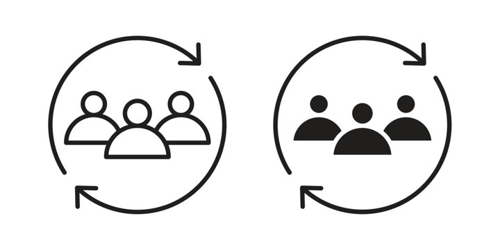 Customer retention icon with black color and editable vector