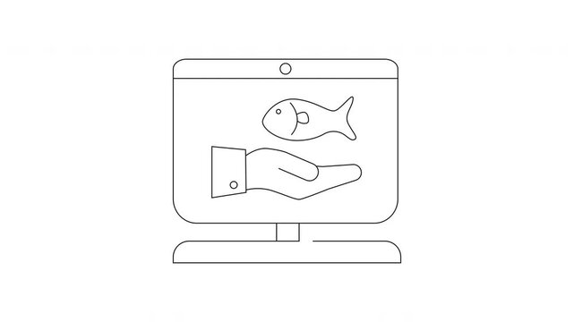 Fish Tank Icon Animation - Modern Design for Digital Projects.