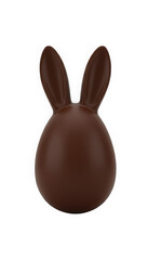 Obraz premium A stylized chocolate bunny with prominent ears facing away from the viewer