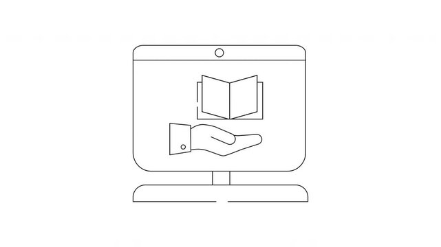 Online Book Delivery Concept - Digital Hand Offering Knowledge.