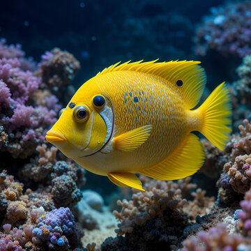 yellow box fish in lembeh ocean