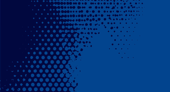 Abstract blue binary code background with a halftone dot pattern and digital light vector illustration for modern technology wallpaper design