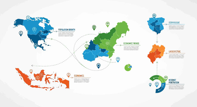 An abstract world map illustration of the planet earth showing continents like america, europe, and asia as a blue global vector design for travel, business, and geography