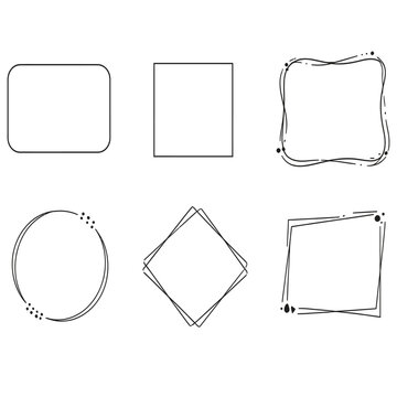 Minimalist hand drawn geometric frames collection for modern design and social media