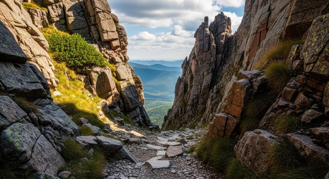 Rocky Mountain Pass - A Scenic Hiking Trail.