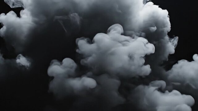 Dramatic swirling smoke cloud against a dark background