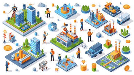 Obraz premium A stylized illustration of a businessman reviewing a document, conveying analysis and strategic thinking. Perfect for corporate reports, presentations