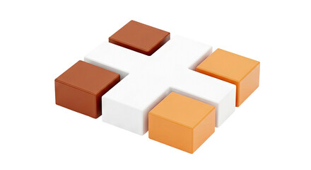 Obraz premium Abstract Plus Sign Made of Cubes