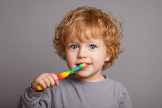 child brushing teeth