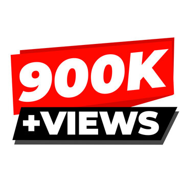900K Views Online Popularity Counter PNG, Social Growth Badge Icon, Engagement Trend Label Design, Trending Reach Tag PNG, Viewer Count Sticker Icon