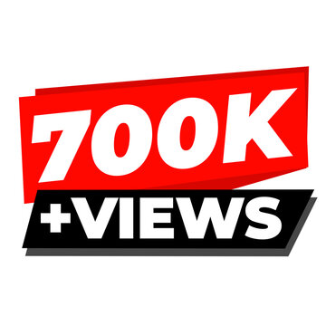 700K Views Digital Milestone Counter PNG, Social Growth Badge Icon, Engagement Highlight Label Design, Trending Content Tag PNG, Viewer Stats Sticker Icon