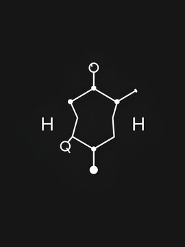 Illustration of a Pentane Molecule Chemical Structure in Bold Lines