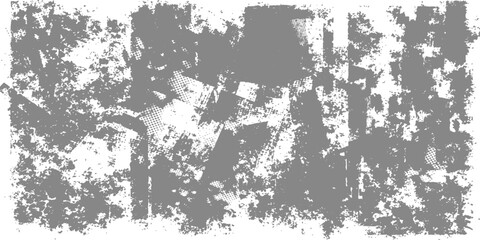Obraz premium Abstract black ink splatter and vintage floral brush strokes create a grungy paper texture design with a dirty paint splash border and decorative nature pattern