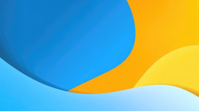 Abstract organic orange blue complementary colors paper cut overlapping paper waves grain grunge texture background banner wallpaper panorama illustration