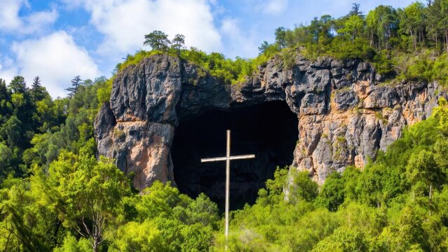 Large rock forms a natural archway