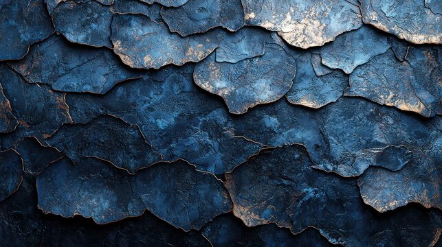 Blue textured stone wall background, design element
