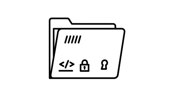 Secure data file folder icon.