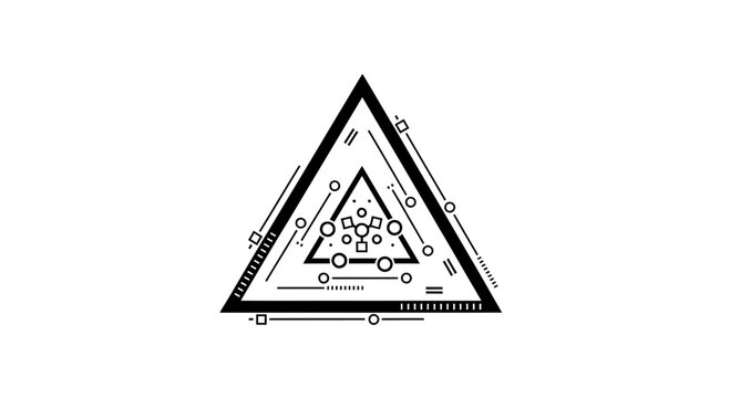Triangle shaped engineering blueprint design.