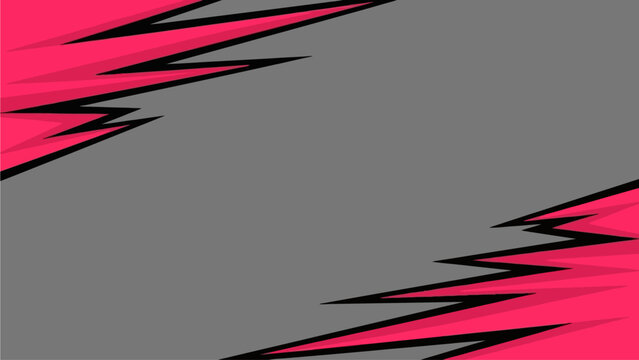 Abstract Geometric Background with Sharp Pink Lightning Elements on a Gray Canvas