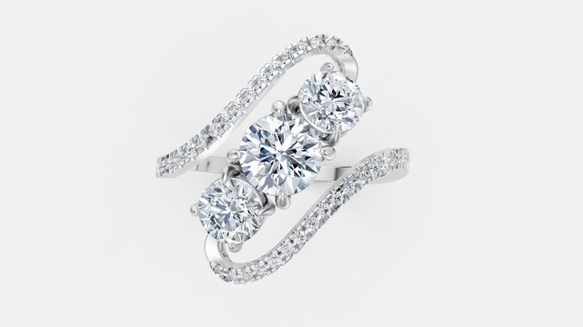 Elegant trilogy ring symbolizing unity and love.