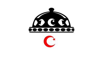 Fototapeta premium Fez icon in black style isolated on white background. Turkey symbol stock vector illustration.