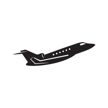 Private Jet Silhouette Icon