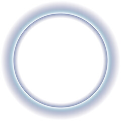Fototapeta premium Abstract glowing circle frame with soft neon light effect, gradient blue and purple colors on white background, clean and modern design element