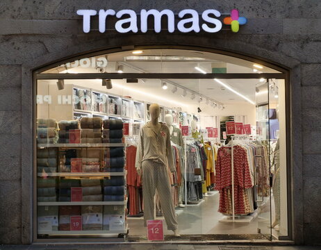 Tramas shop in fashion district of Bergamo, Lombardy, Italy