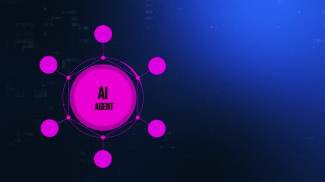 4K Blue and Purple Agentic AI Header. Dual-Tone Multi-Agent System Nexus with Autonomous Workflow Nodes.
