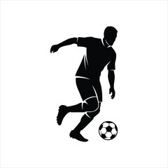 Cartoon Soccer Player Kicking Vector &ndash; Football Action  Illustration