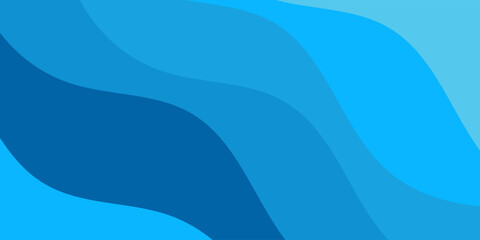 Vector abstract background featuring flowing blue waves in various shades. Modern minimalist design with smooth curved layers, perfect for organic banners, wallpapers, and corporate presentations. © rohma