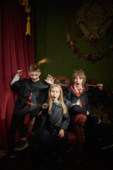 Fototapeta premium Group of young wizards