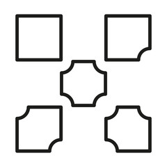 Fototapeta premium Geometric Vector illustrations. Professional square silhouettes. Abstract structure collections. Minimalist frame parts.
