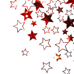 Obraz premium Scattered red stars with transparent background