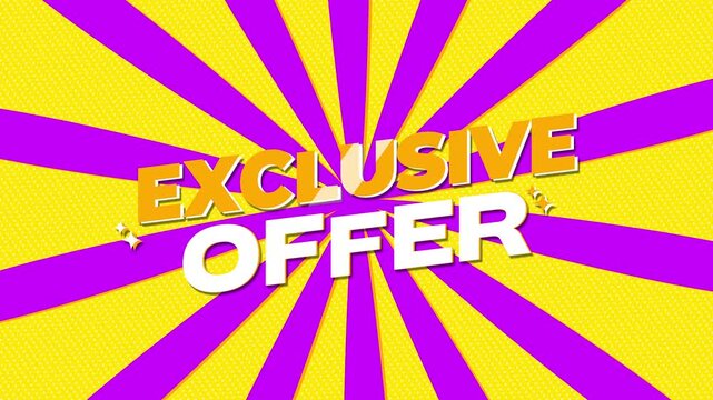Exclusive Offer Text in Vibrant Pop Art Comic Style