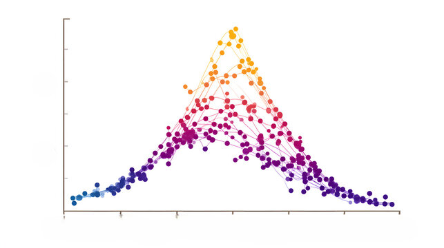 An abstract visualization of data, with an array of color spectrum, the chart represent various metrics.