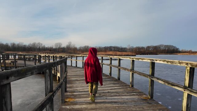 Crosswinds Marsh, New Boston, Michigan, USA - December 2025 - Wayne County, winter, midwest, great lakes, Disbow drain, Swan Creek, waterway