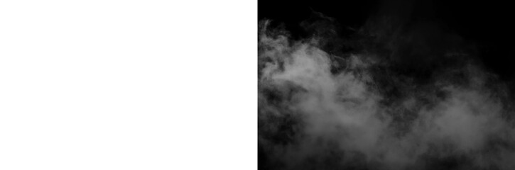 Fototapeta premium Realistic White Smoke Fog Overlay on Dual Background.