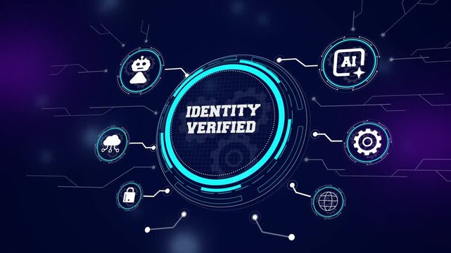 Secure identity verification protocol confirming authorized user access and high level biometric security clearance for professional and secure environments