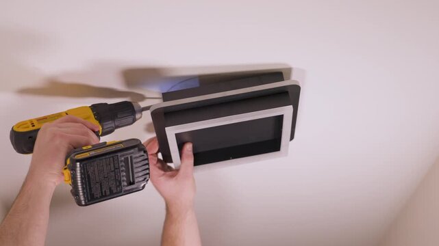 Securing the final stubborn screw to orient the installation.