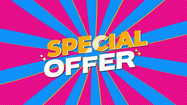 Special Offer Text on Vibrant Pop Art Comic Background