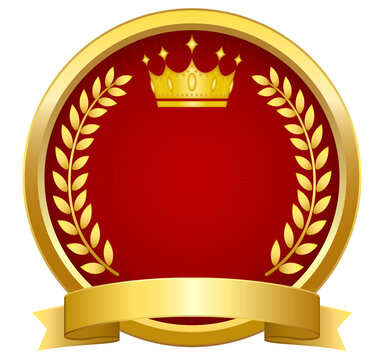 王冠付き金のバッジ