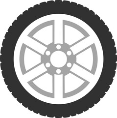 Fototapeta premium A detailed diagram of a car wheel with tire and hubcap design elements Vector, illustration